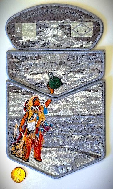 OA AKELA WAHINAPAY 232 BSA CADDO GHOST 2023 JAMBOREE 3PATCH INDIAN ONLY 101 MADE