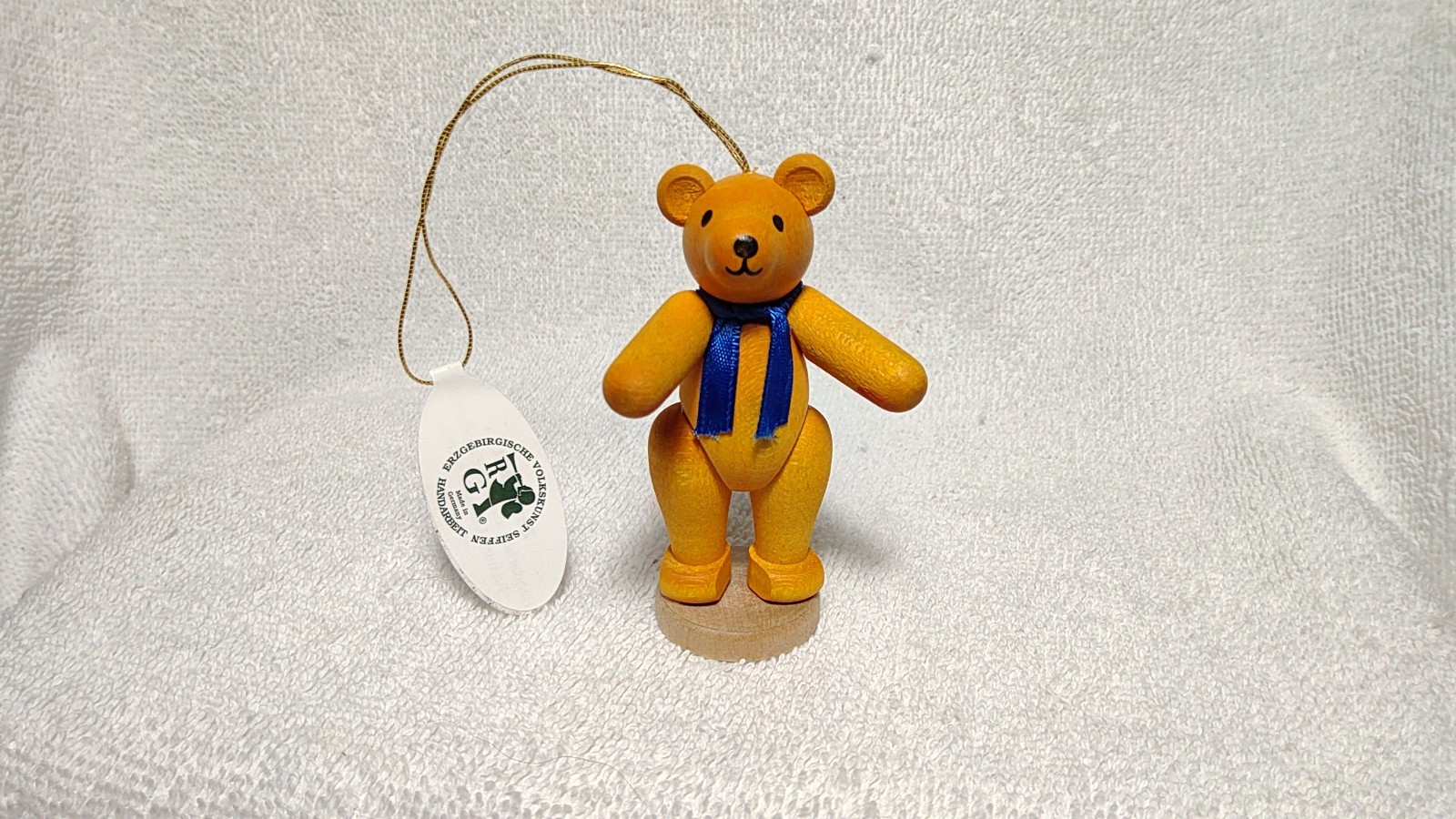 NEW Glasser Erzgebirgische Baumbehang Wood TEDDY BEAR Christmas Ornament Germany