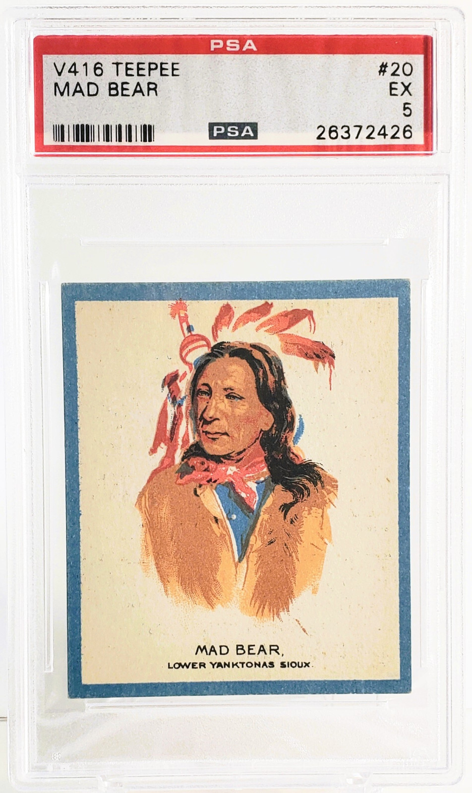 1933 V416 - TEEPEE GUM - CANADA  #20  MAD BEAR  Strong Colors  PSA 5  EXCELLENT