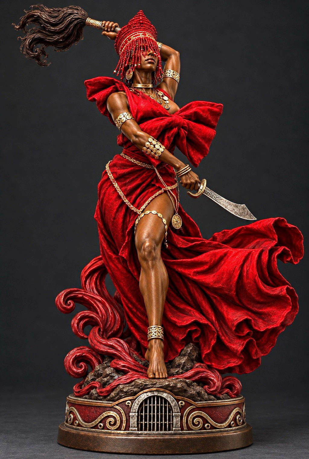 Oya Orisha  – Goddess of Winds & Storms, Spiritual Figurine & Altar Decor 10 in