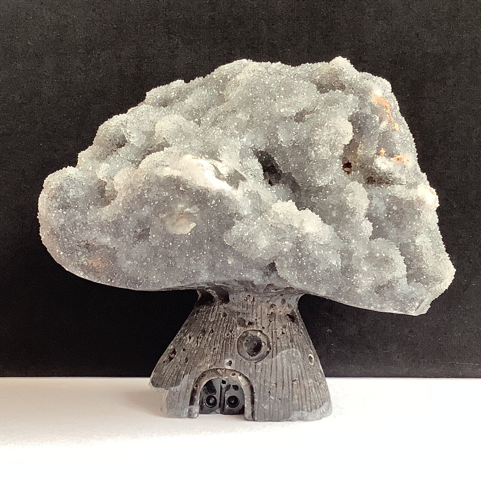 420g Natural crystal mineral specimen, sphalerite, hand-carved the Tree house