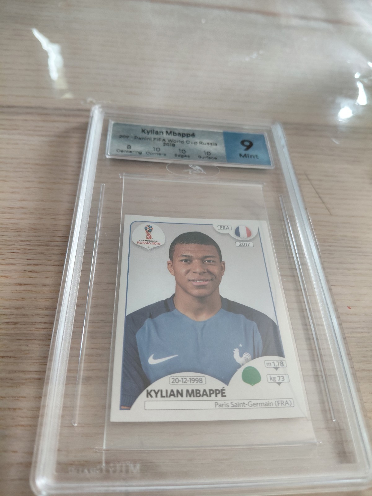 Kylian Mbappé 2018 Panini FIFA World Cup Russia #209 MTG 9 Mint France PSG  