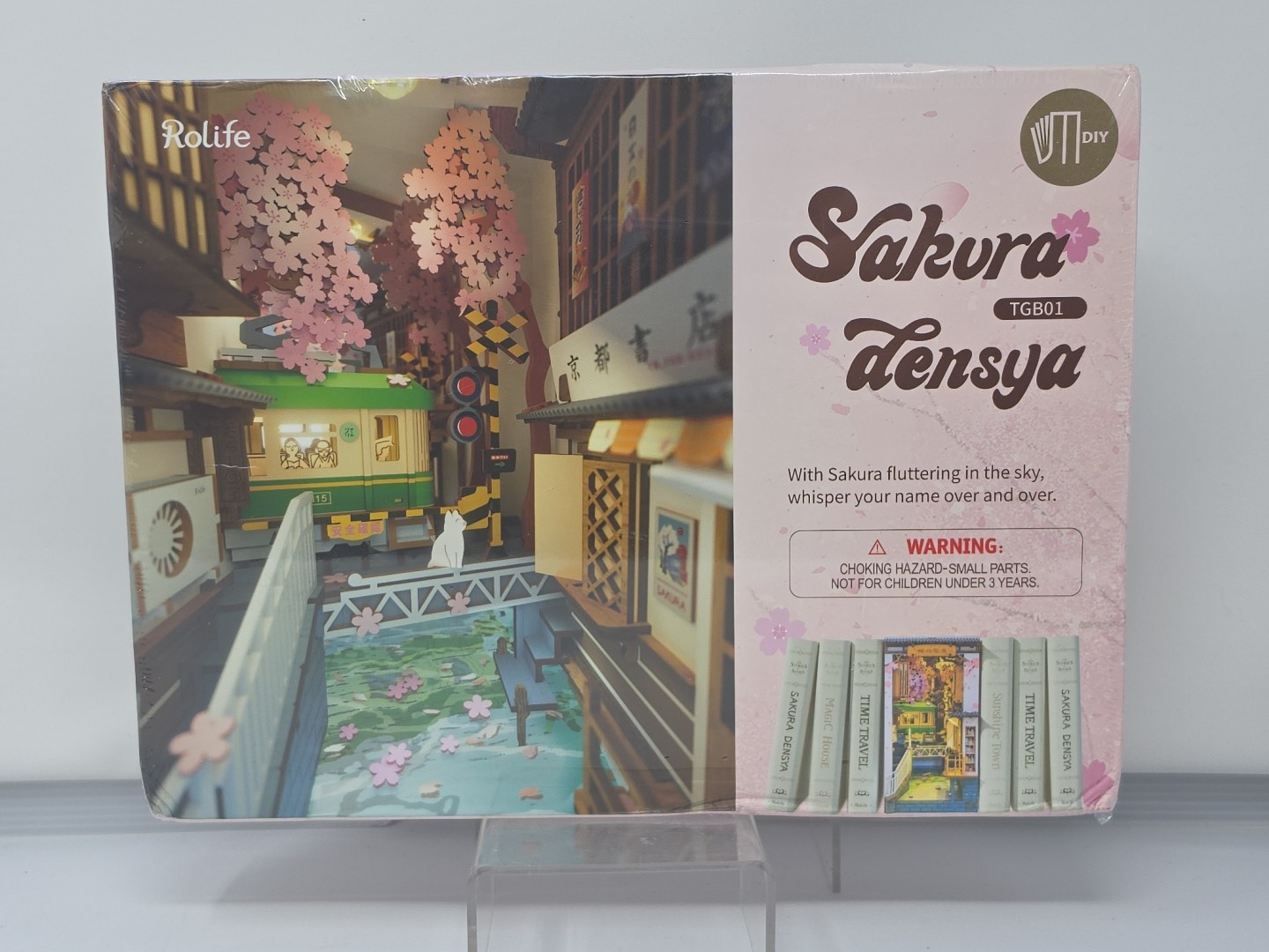 Rolife Book Nook Kit 3D Wooden Puzzle Sakura Densya TGB01 Creative DIY Model Kit