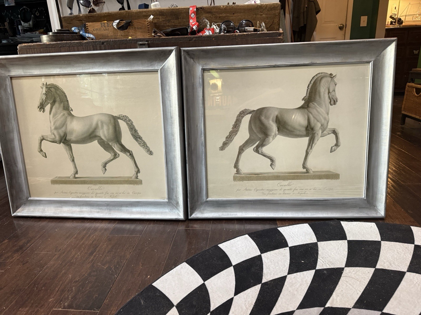 Pair of Framed Equestrian Horse Prints Neoclassical Framed Artwork~20x26 Pair of Framed Equestrian Horse Prints Neoclassical Framed Artwork~20x26