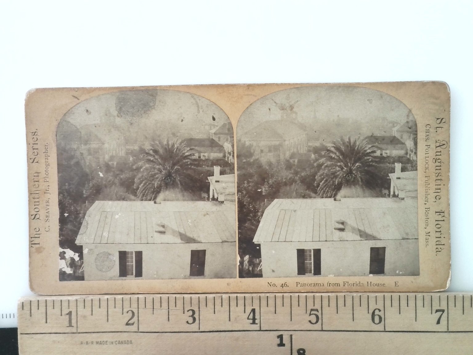 St. Augustine Florida Stereoview Chas. Pollock C. Seaver Jr. Panorama Victorian