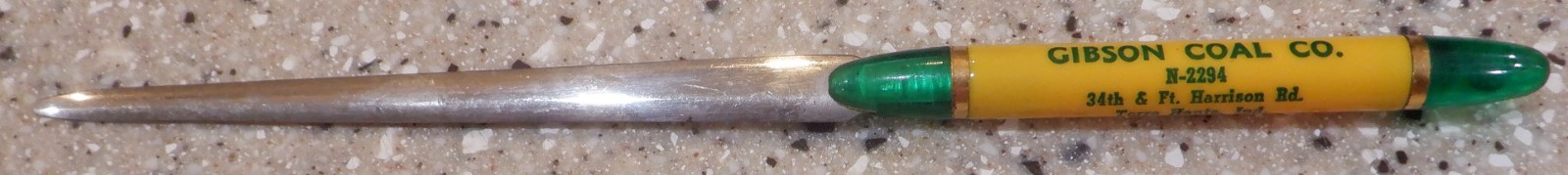 Letter Opener - Advertising Gibson Coal Terre Haute Ind Mid 1900s