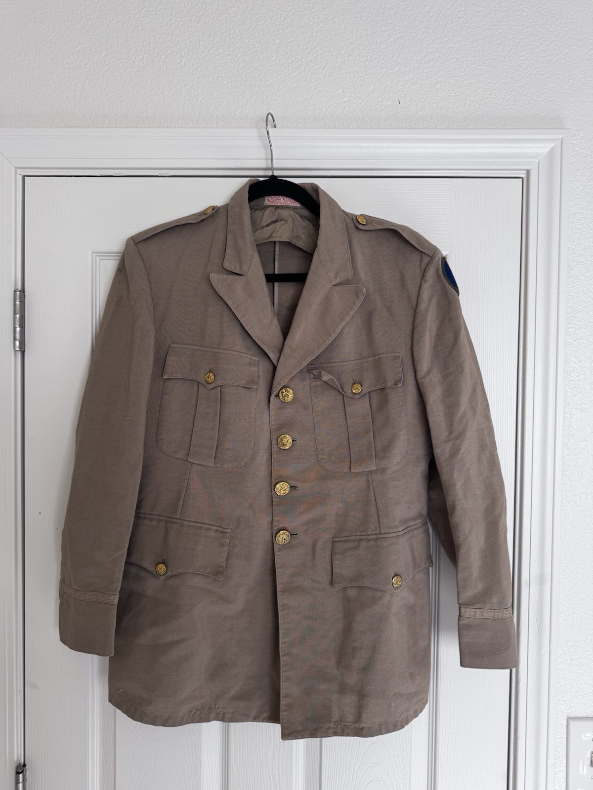 Goodall Worsted Fabric Co Palm Beach Cloth Military Jacket Vintage 30s 40s Sz S