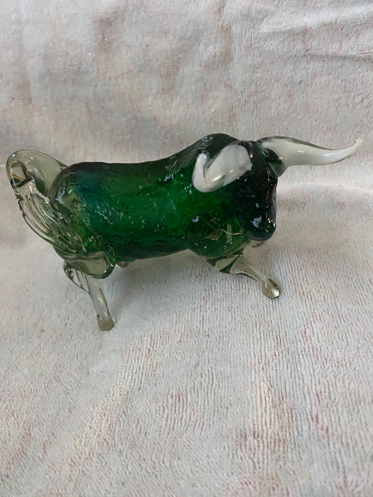 Vintage Hand Blown glass Bulls from Mexico, set of 6, unique and one of a kind Vintage Hand Blown glass Bulls from Mexico, set of 6, unique and one of a kind