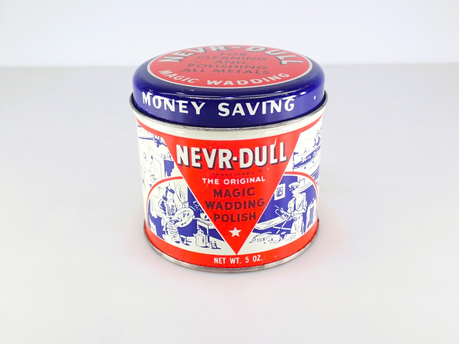 Vintage Nevr-Dull Magic Wadding Polish Can NOS Unopened The George Basch Co 1941