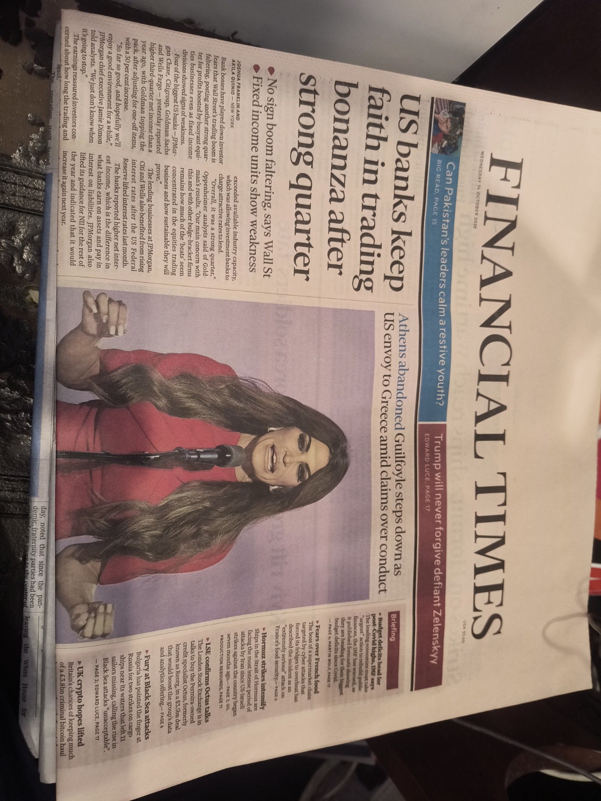 The Financial Times Wednesday 14 October 2026