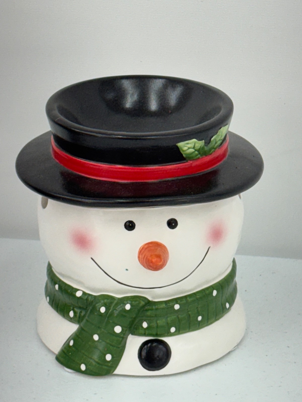 YANKEE CANDLE CO SNOWMAN TEA LIGHT/ TART WARMER HOLDER CHRISTMAS 5.5