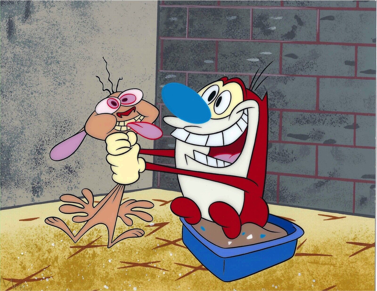 Nickelodeon REN AND STIMPY Animation Art Sericel Cel ALL CHOKED UP
