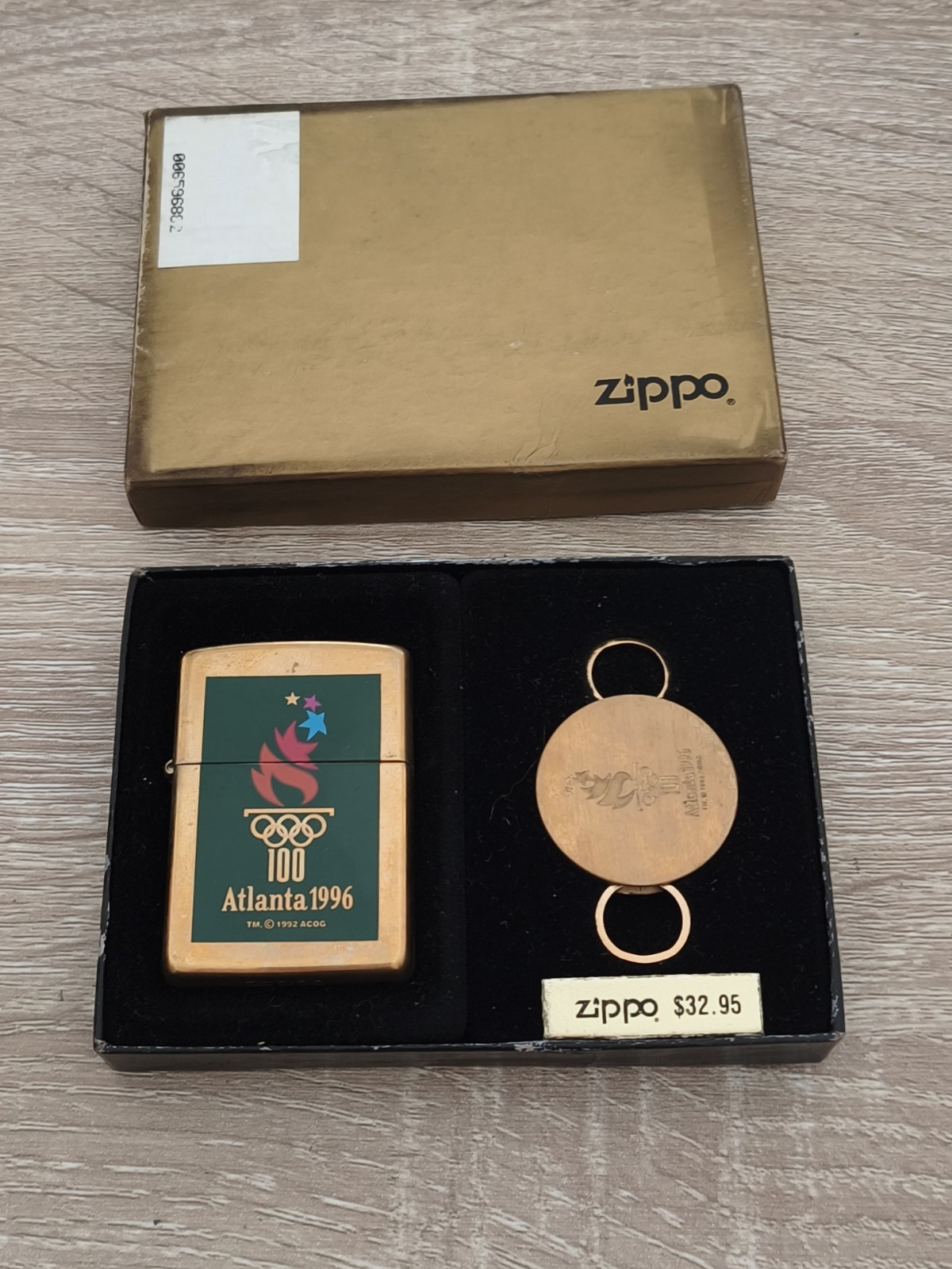 Zippo Atlanta 1996 100 Centennial Olympic Games Brass Lighter Set 1995 New