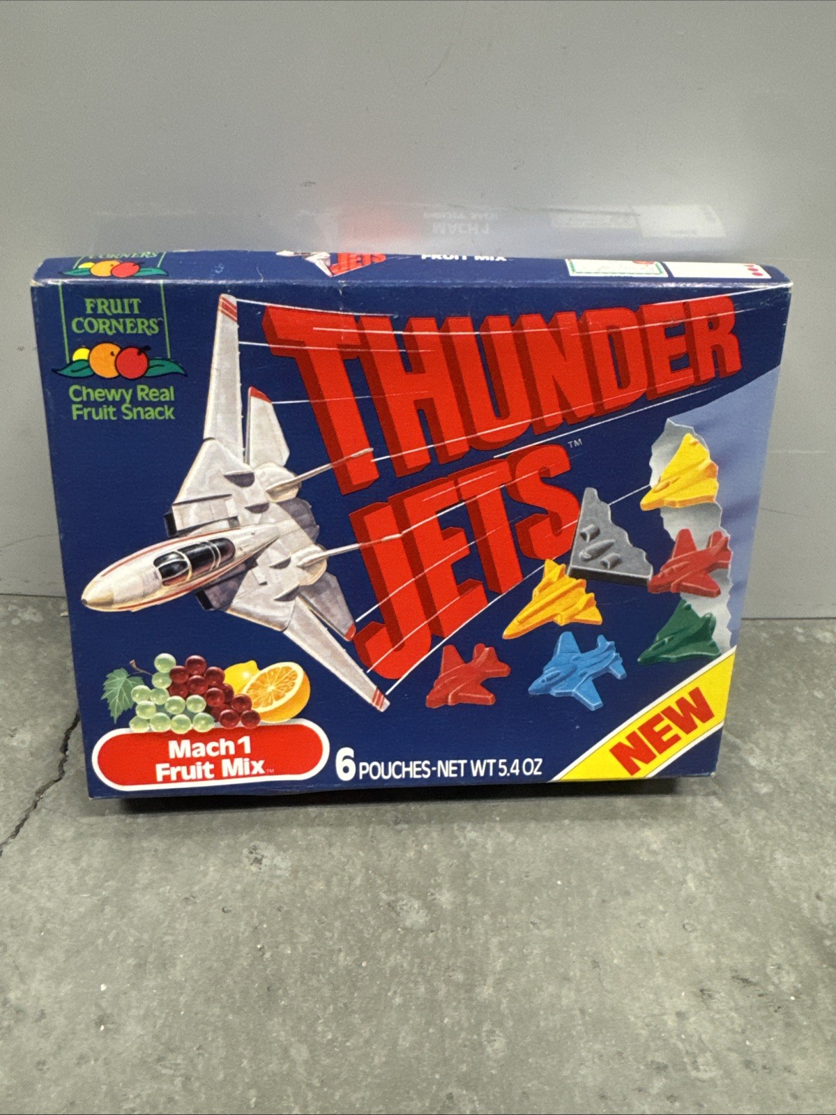 1989 General Mills Fruit Corners Thunder Jets Box Fruit Snack Vintage W/wrapers