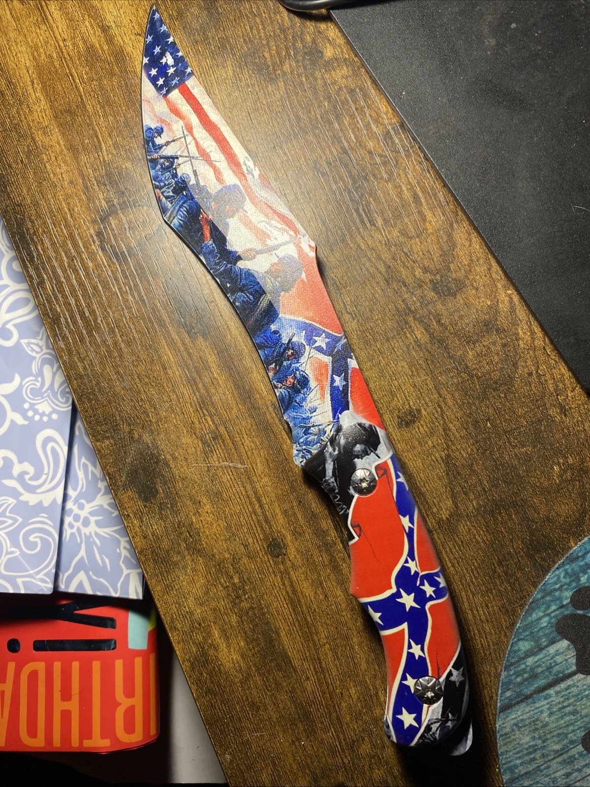 Painted Battlefield Scene On Knife