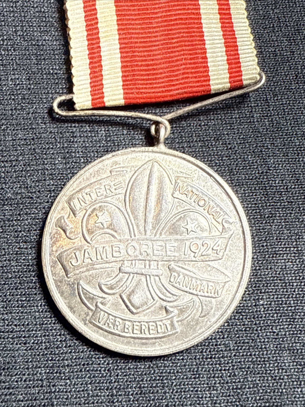 Rare Antique 1924 2nd World Scout Jamboree Medal – Solid .830 Silver – Denmark