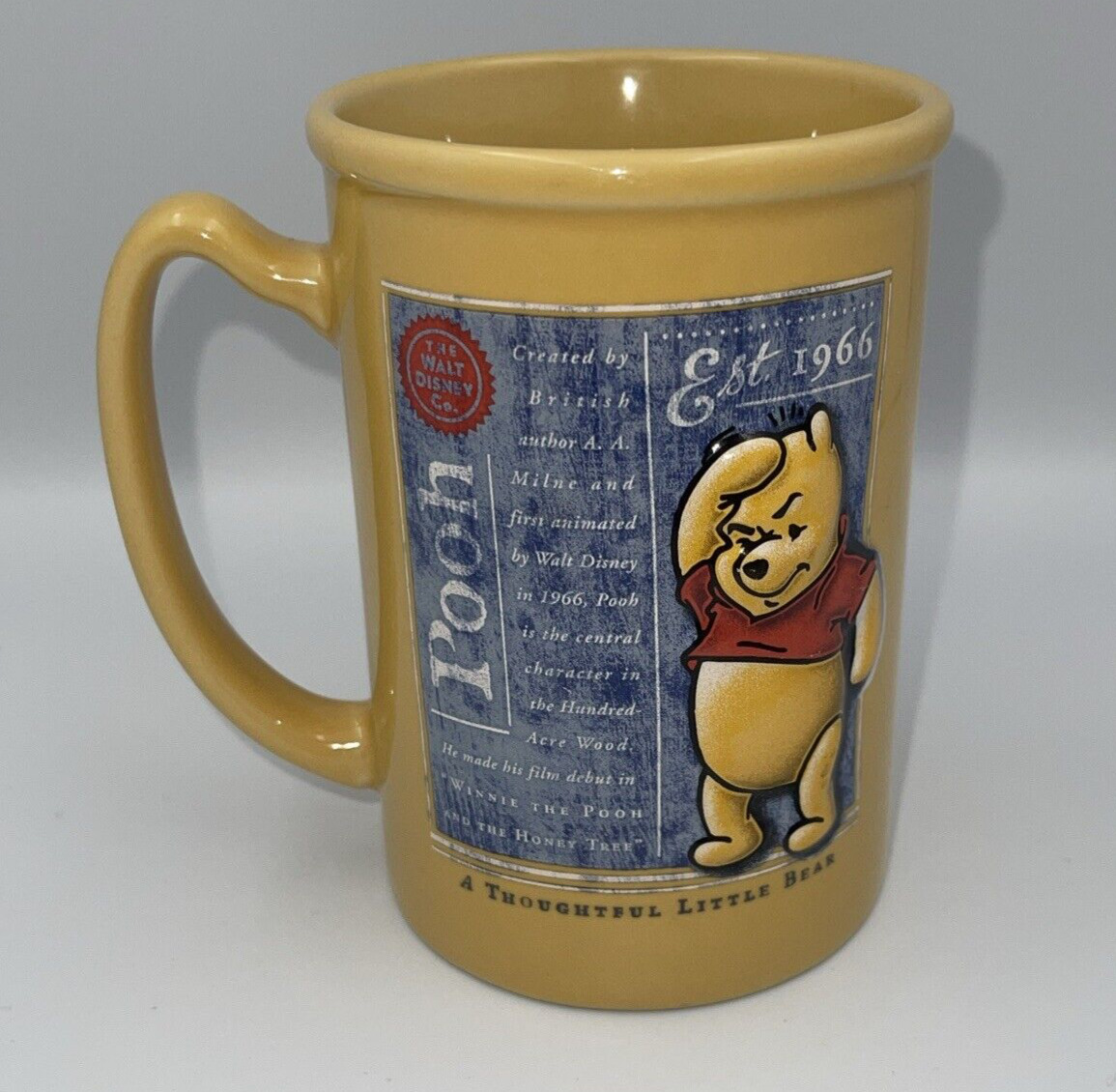Vintage Disney Store Winnie the Pooh 3D Mug Yellow Cartoon VTG