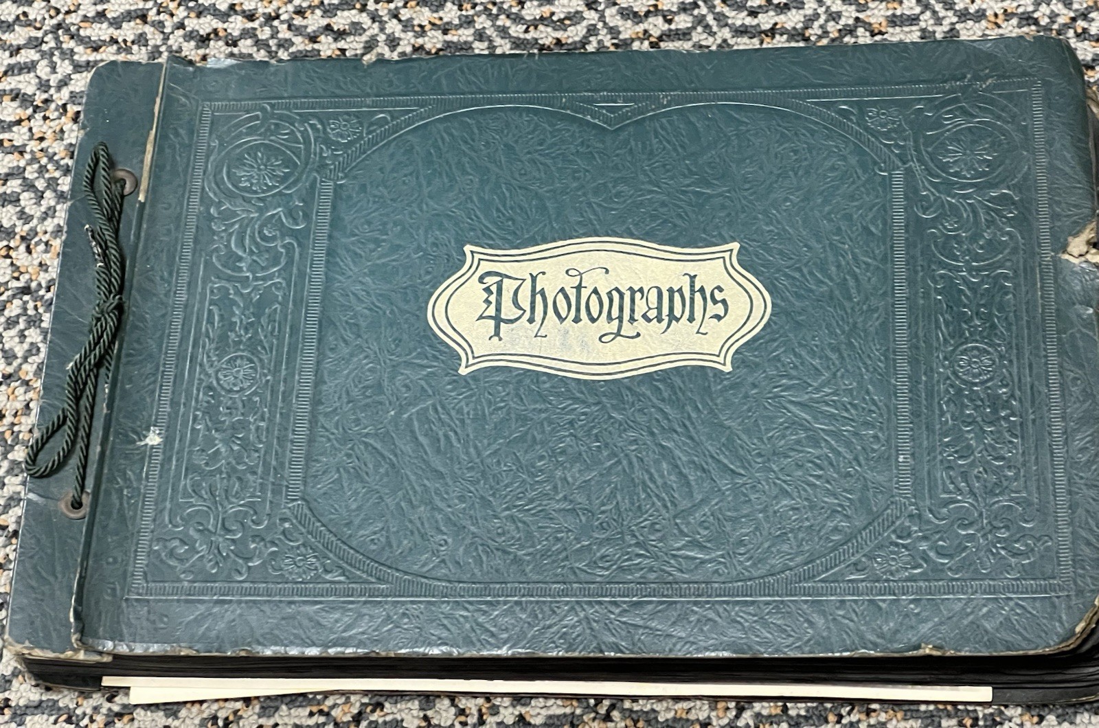 Antique Photo Album 1920s-40s Beach Woods Cars Weddings Skiing Halloween VTG