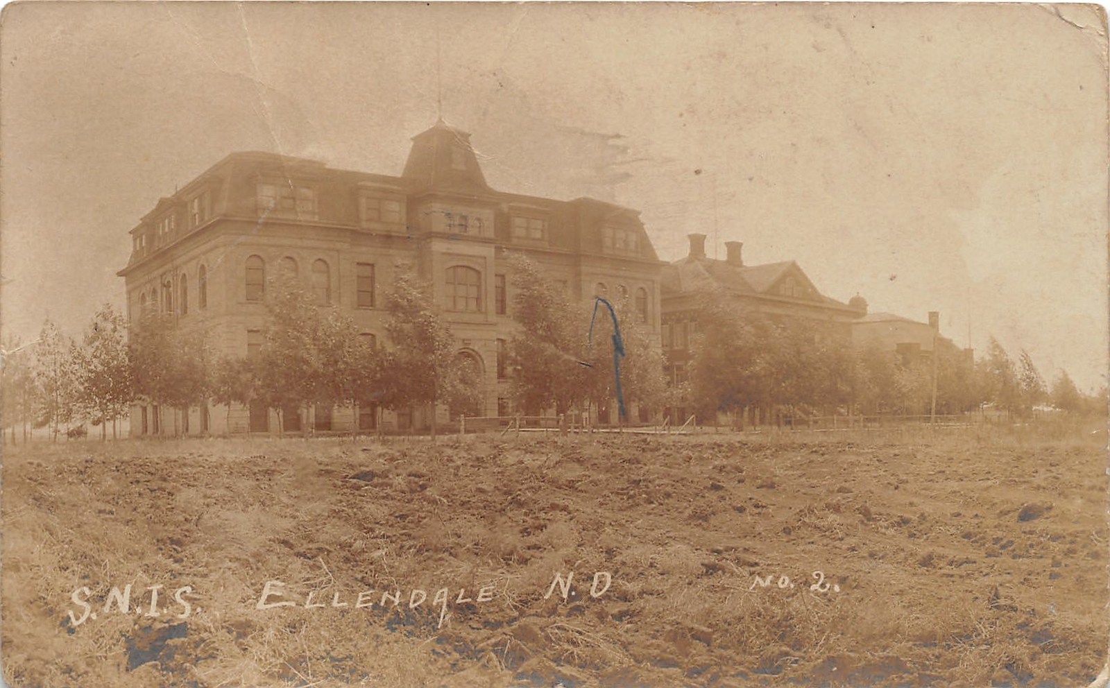 F79/ Ellendale North Dakota RPPC Postcard c1910 S.N.I.S. Building
