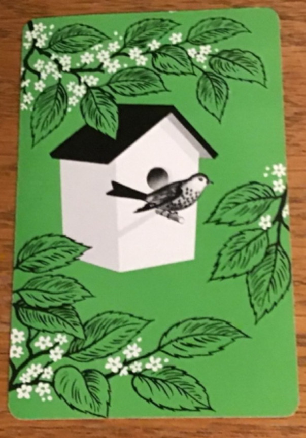 1 Single Vintage Swap Playing Card Bird Birdhouse Flowers 1 Single Vintage Swap Playing Card Bird Birdhouse Flowers