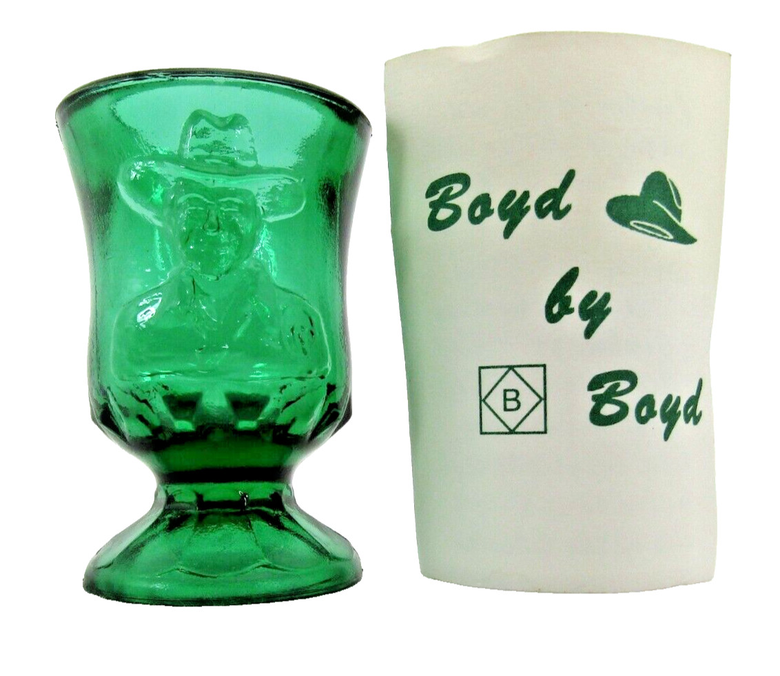 Boyd Art Glass 1998 LE Furr Green Hopalong Cassidy Cowboy Toothpick Holder #460