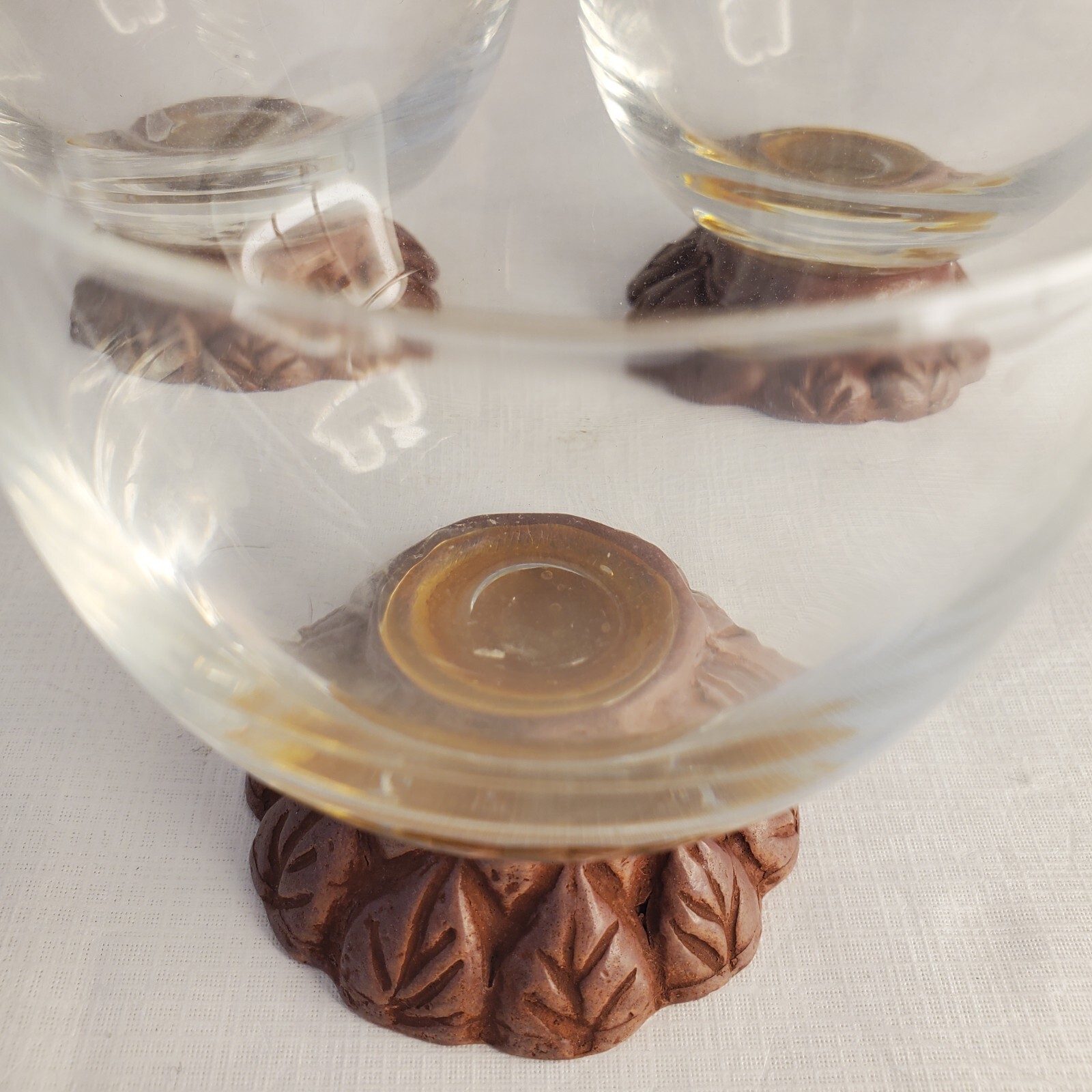 RARE 1980\'s KALINGER Paris Ceramic Resin & Glass Candy  Dessert Bowl Lot of 3