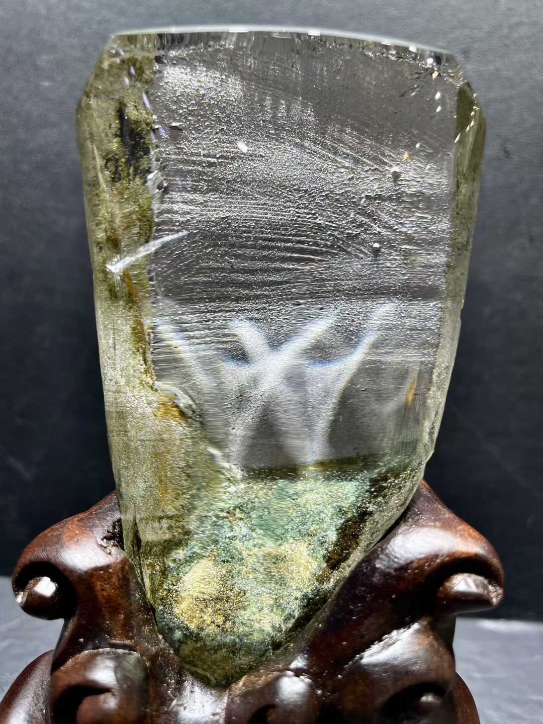 570g Natural Garden Crystal quartz freeform specimen mineral reiki Decor+stand