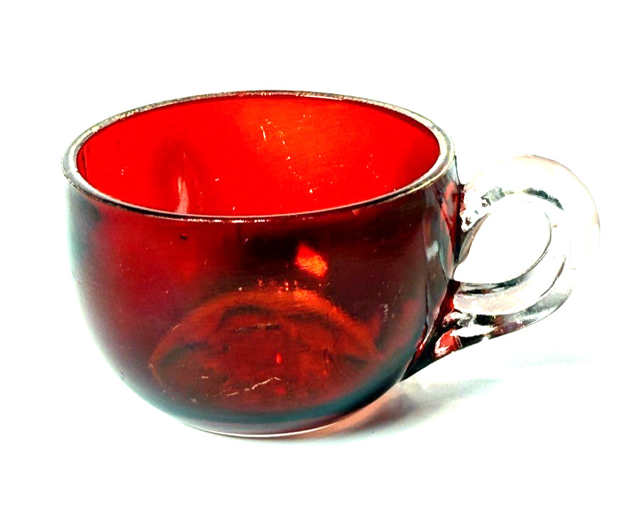 POCONO SUMMIT PA Pennsylvania Ruby Red Flash Souvenir Glass Antique TEA CUP