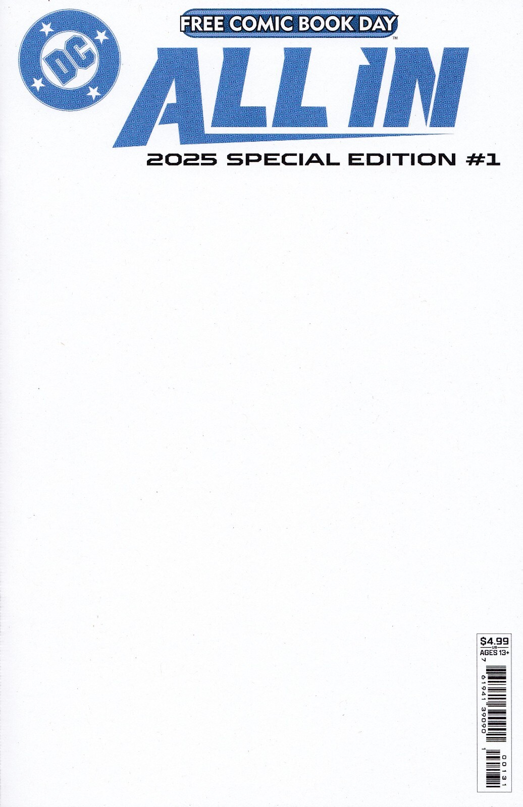 Blank ALL-IN SPECIAL (2025) #1 DC FCBD ALL-IN 1st blank printing