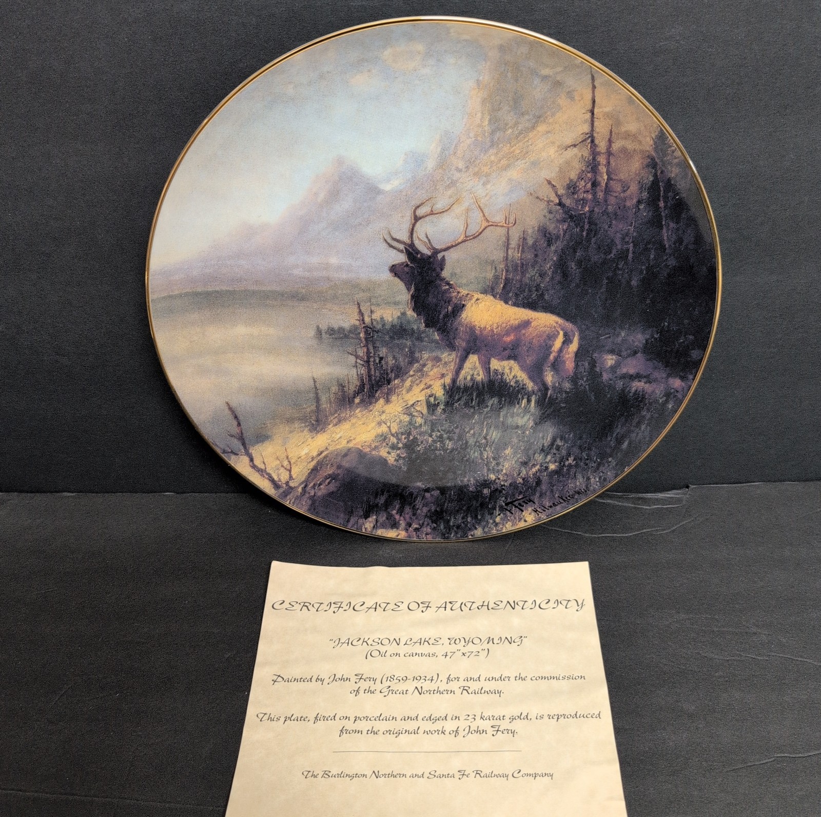 Burlington Northern Santa Fe Railway 1996 Safety Award Plate “Jackson Lake” COA