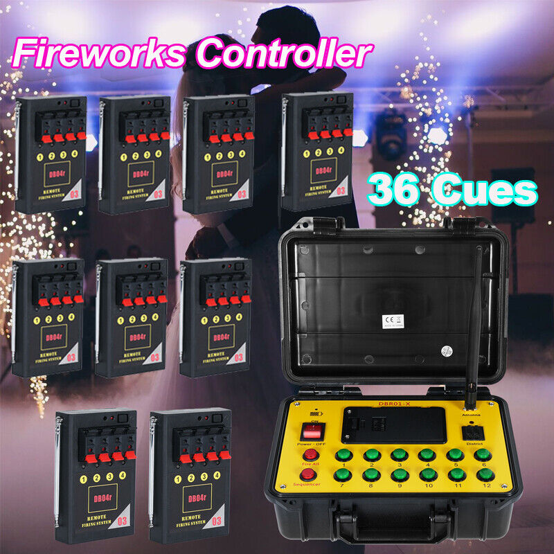 Free Ship 36 Cues Fireworks Firing System Remote Control 500M Long Distance