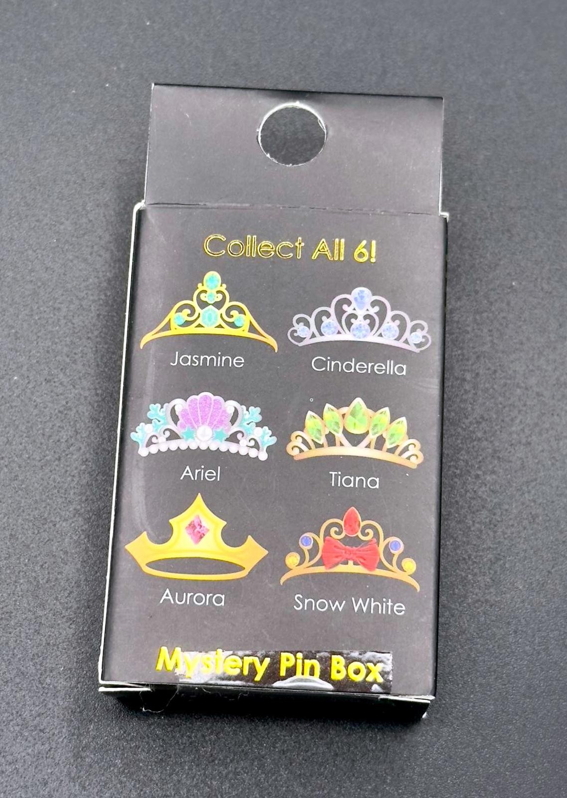 Disney Princess Mystery Pin Box Tiara Collection Jasmine/Cinderella/ariel & o