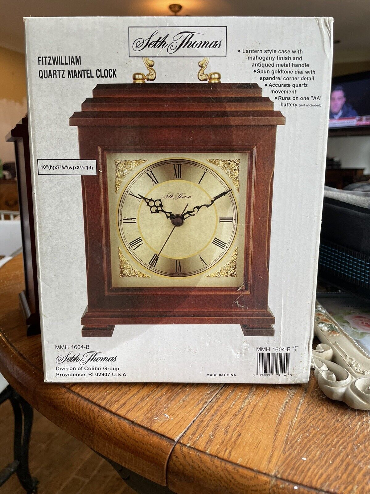 Seth Thomas Fitzwilliam Quartz Mantel Clock Lantern Style Case MMH 1604-B NOS