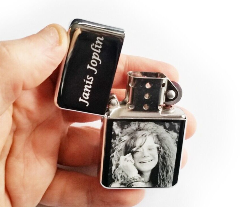 Janis Joplin Engraved STAR Lighter - Gift Box inc. FREE ENGRAVING