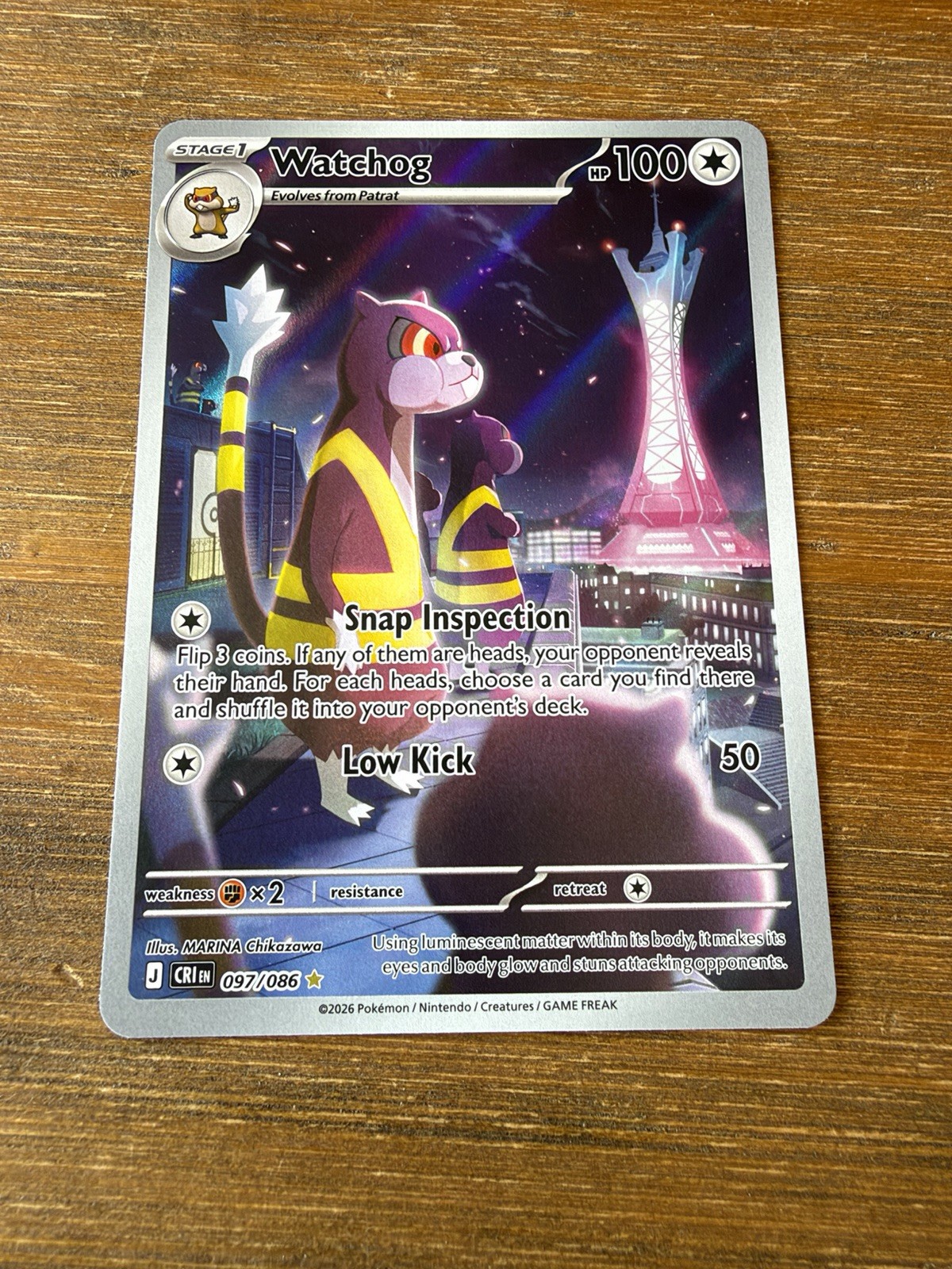 Watchog 097/086 Chaos Rising Illustration Rare Near Mint NM Condition