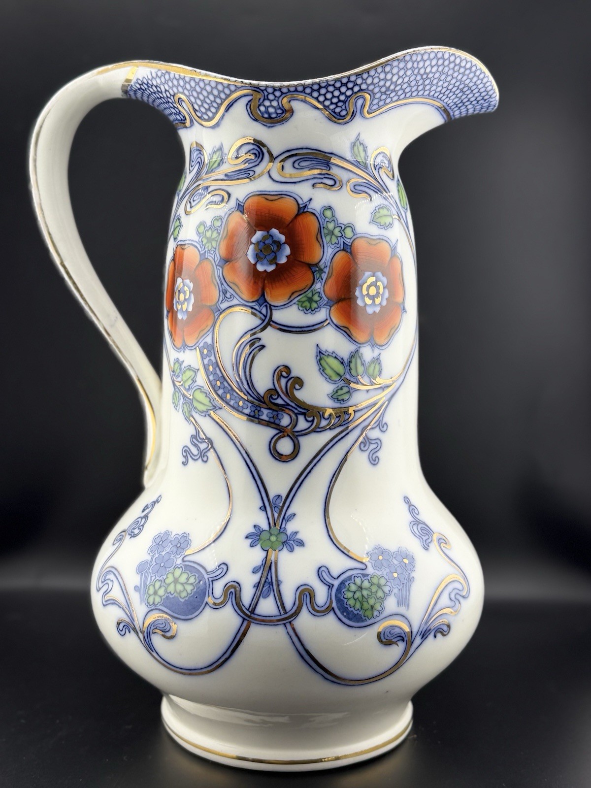 Large 13.5 Furnivals Nile Pattern ART  NOVEAU Pitcher