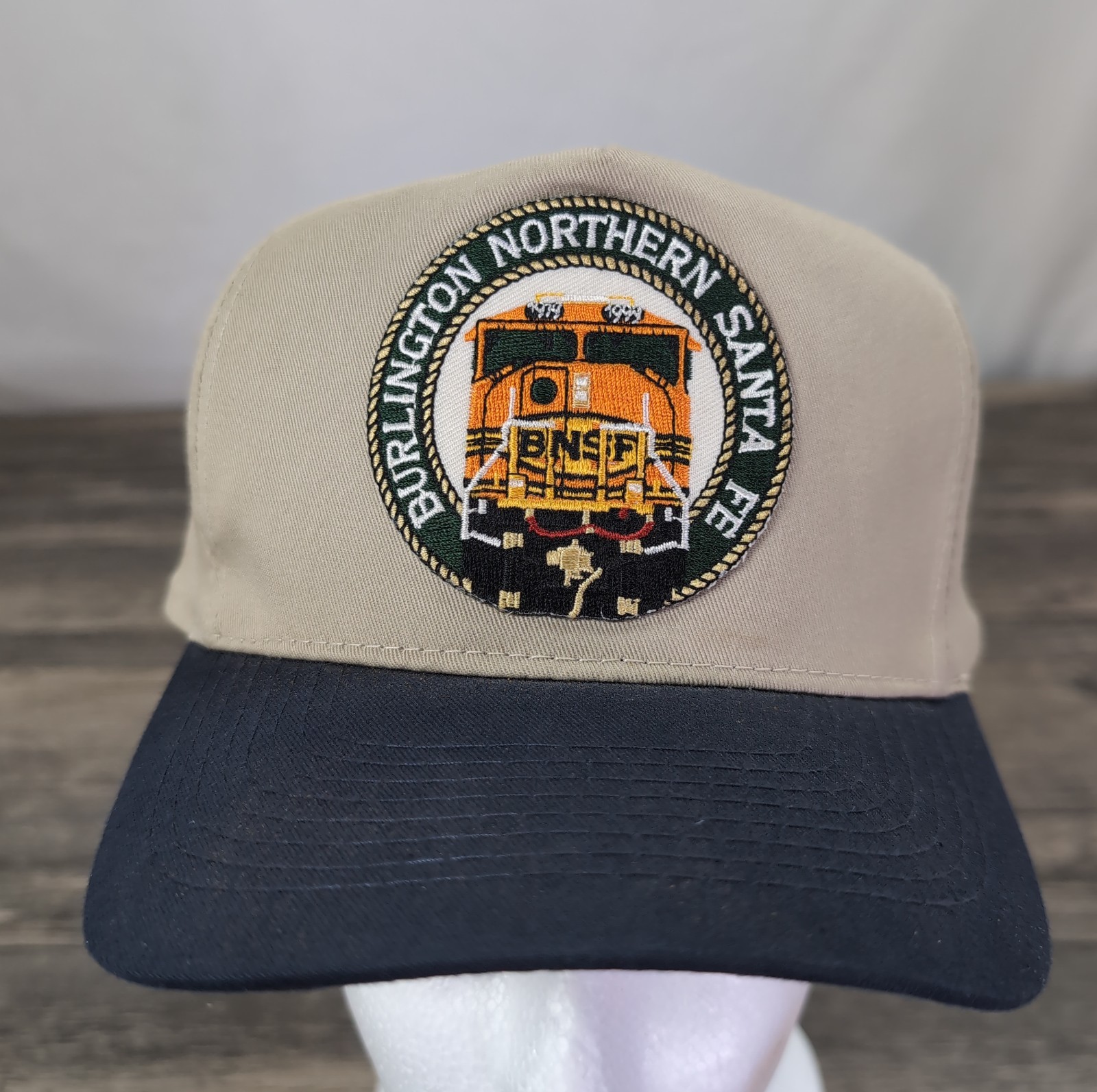 VTG Burlington Northern Santa Fe BNSF Railroad Patch Hat Baseball Cap Strapback 