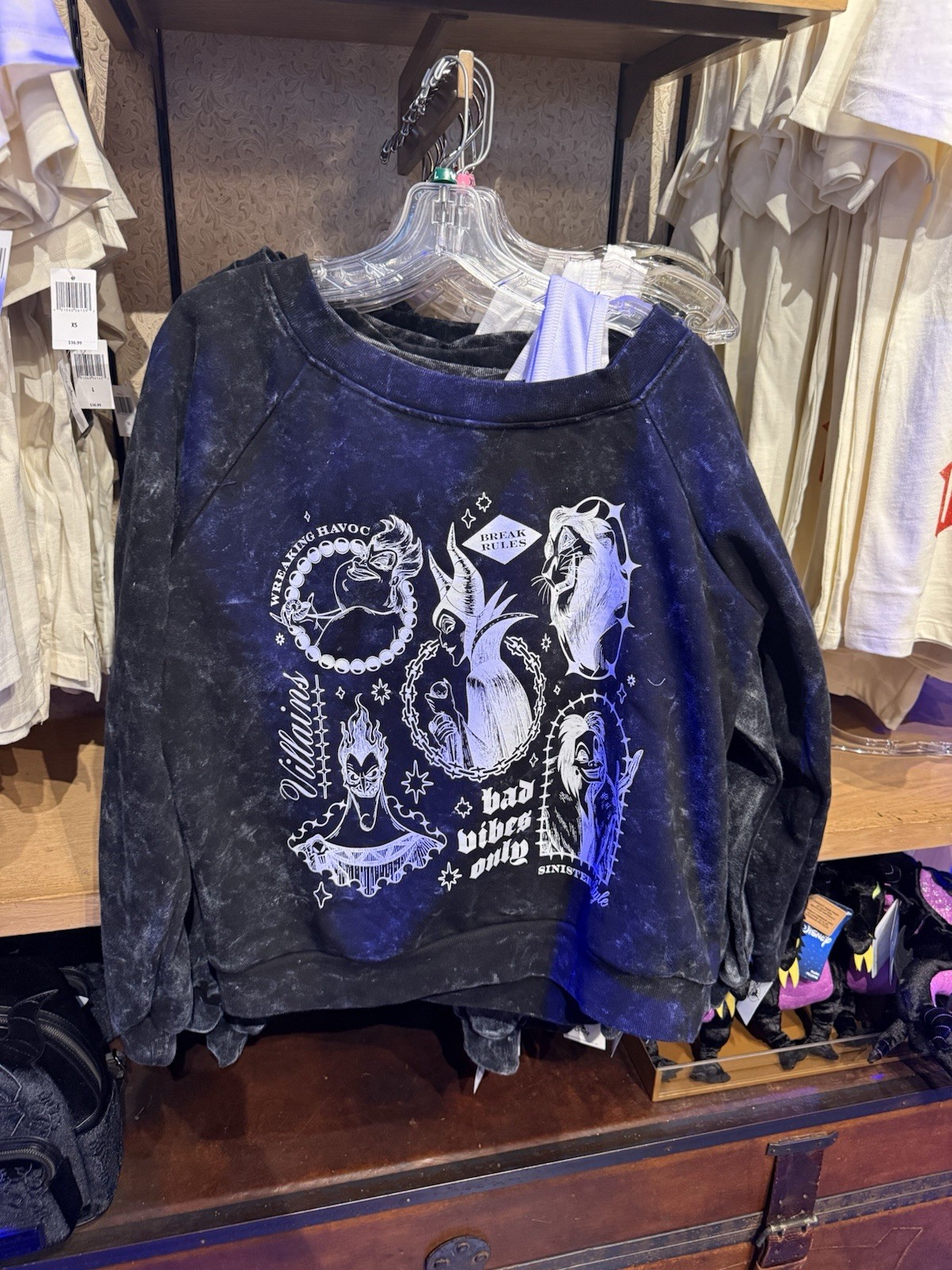 (All Sizes) Disneyland Villains Off-the-Shoulder Women’s Pullover Sweatshirt