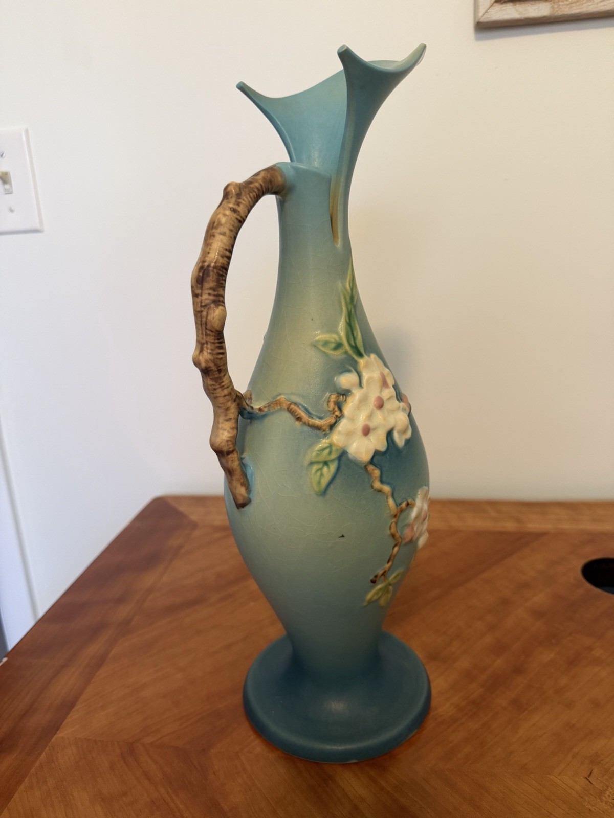 Roseville Pottery Apple Blossom ewer 318:15 Rare 1940