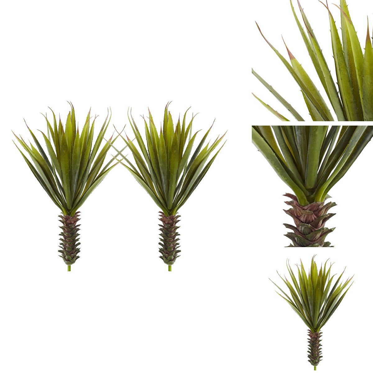 Nearly Natural Spiky Agave Succulent Plant Set of 2