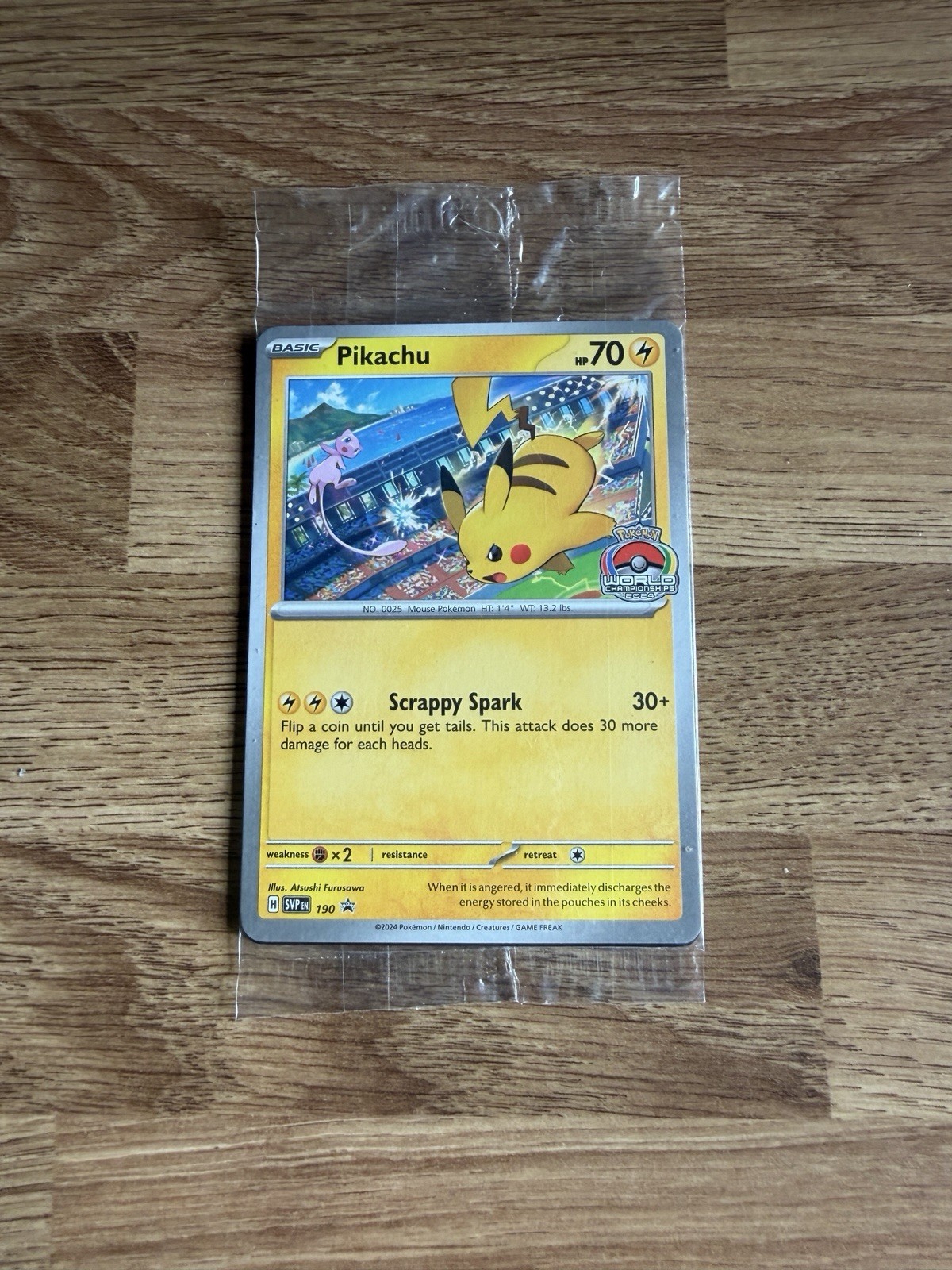 Pokemon TCG Pikachu 190 Black Star Promo World Championships 2024 SVP EN Sealed