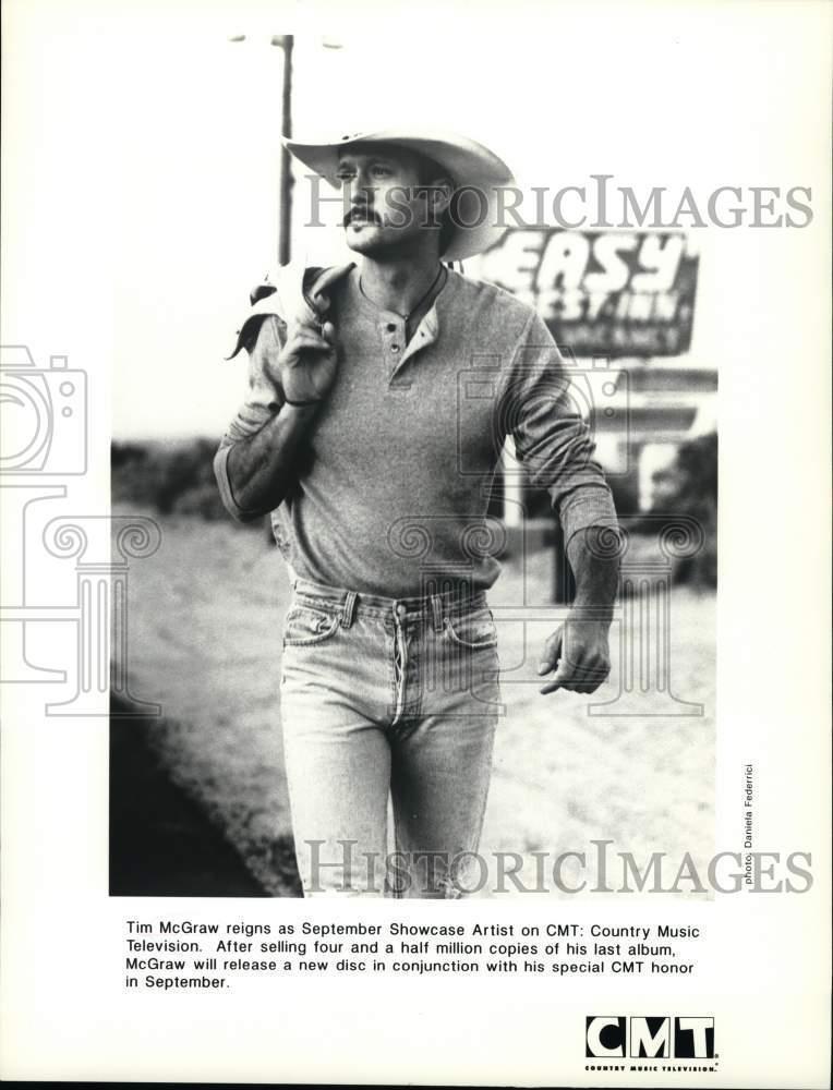 1999 Press Photo Tim McGraw featured on Country Music Television Showcase