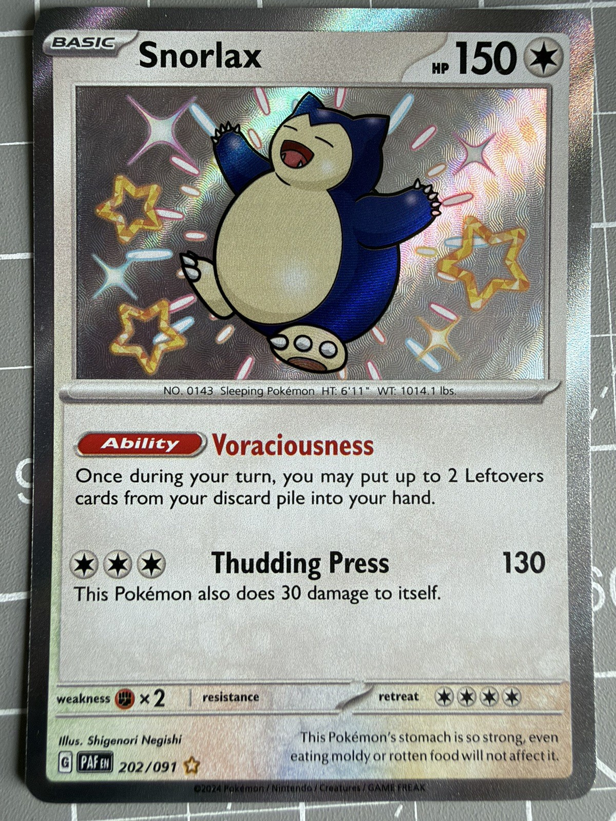 Snorlax Baby Shiny Rare - Paldean Fates - 202/091 - Pokémon TCG