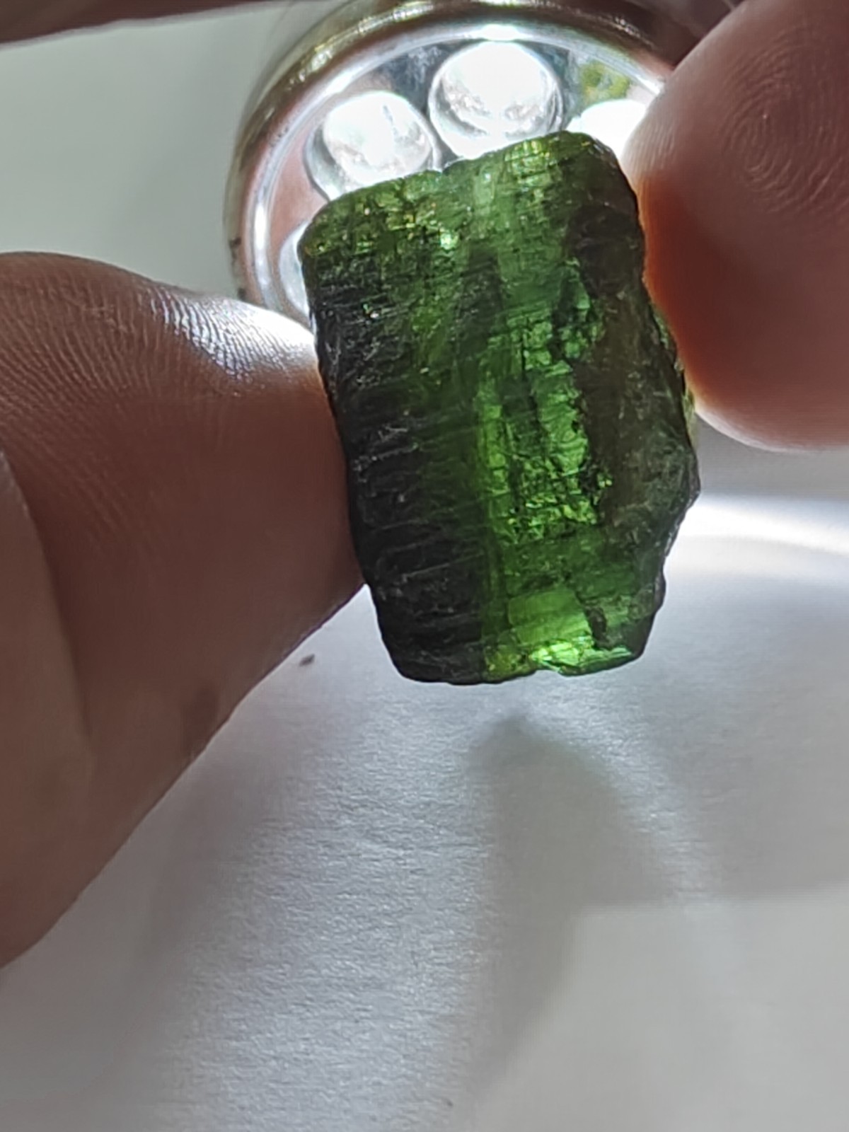 Natural Raw Maine Tourmaline Crystal 11.0 Grams Deep Sea Green