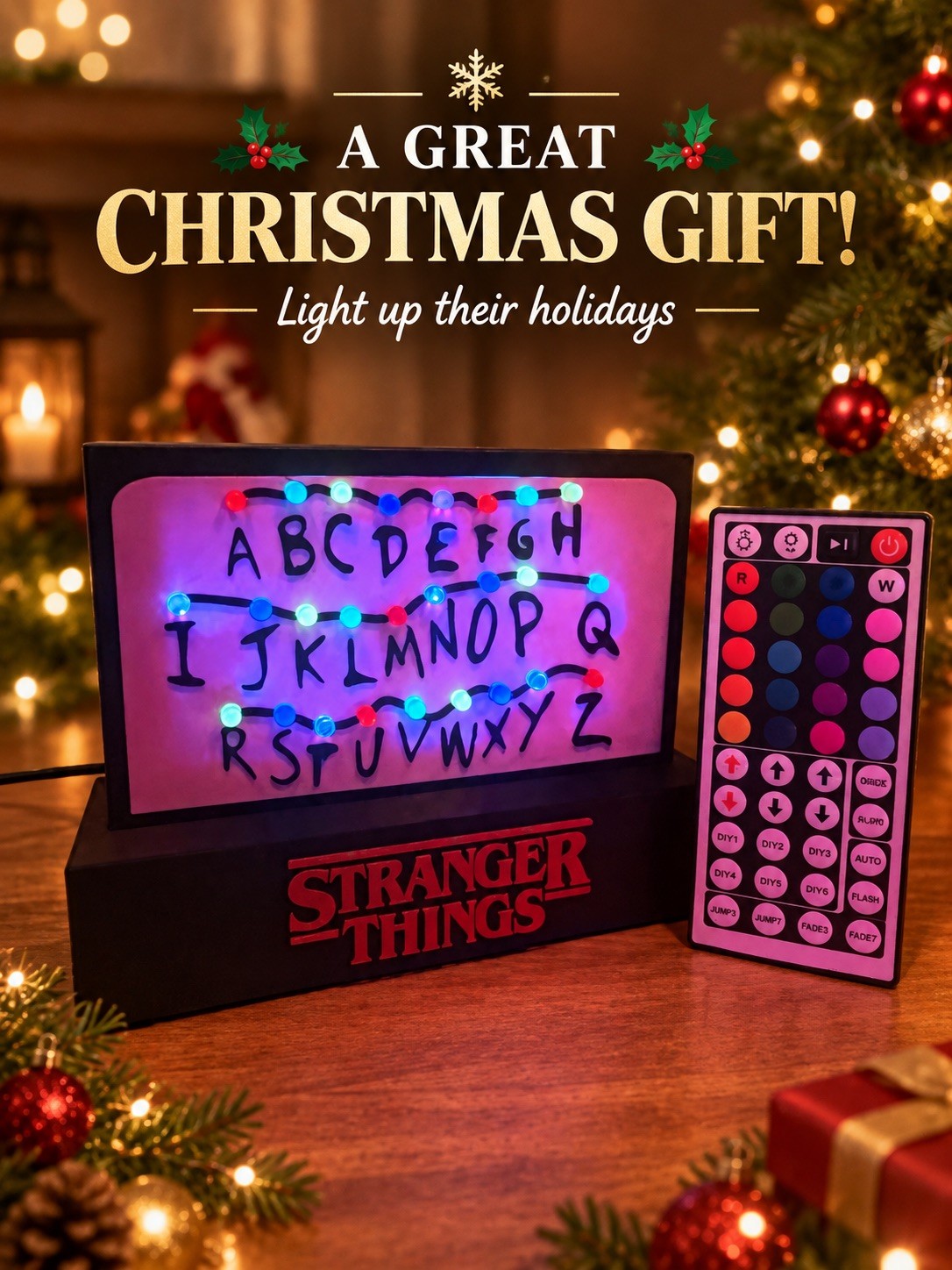 Stranger Things Night light Led Alphabet Wall Design, made in the USA  