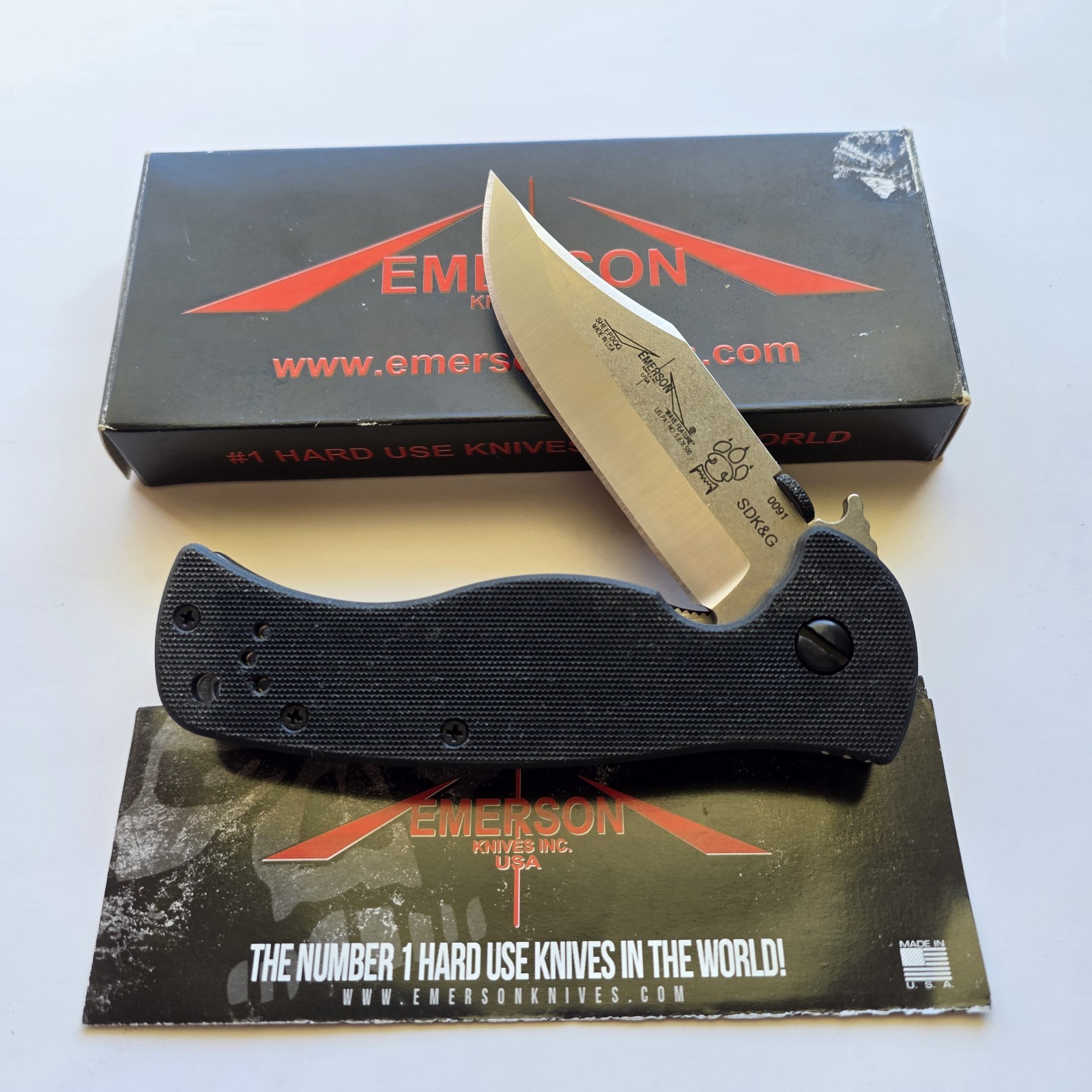 Emerson Rangemaster Sheepdog Knife SDK&G Wave SF Recurve Blade G10 Box Papers