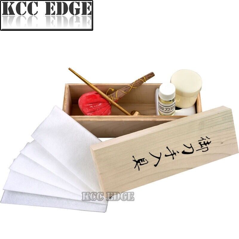 Japanese Samurai Katana Sword Maintenance Cleaning Oil Kit w/ Storage Box
