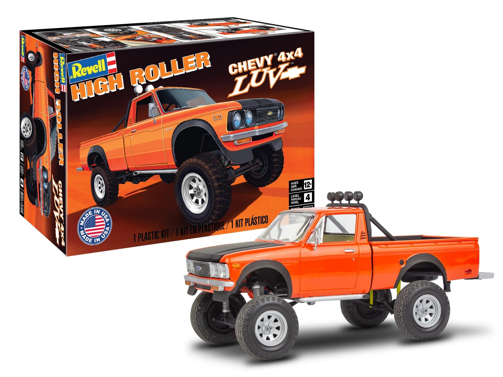 Revell Chevy LUV 4x4 High Roller 1:24 Scale Model Kit 74pc Skill Level 4, Clear