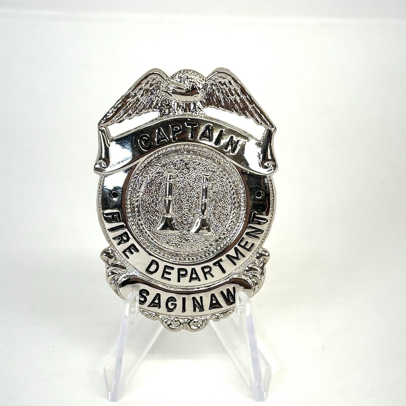 vintage obsolete Fire Department Captain Badge Saginaw vintage obsolete Fire Department Captain Badge Saginaw