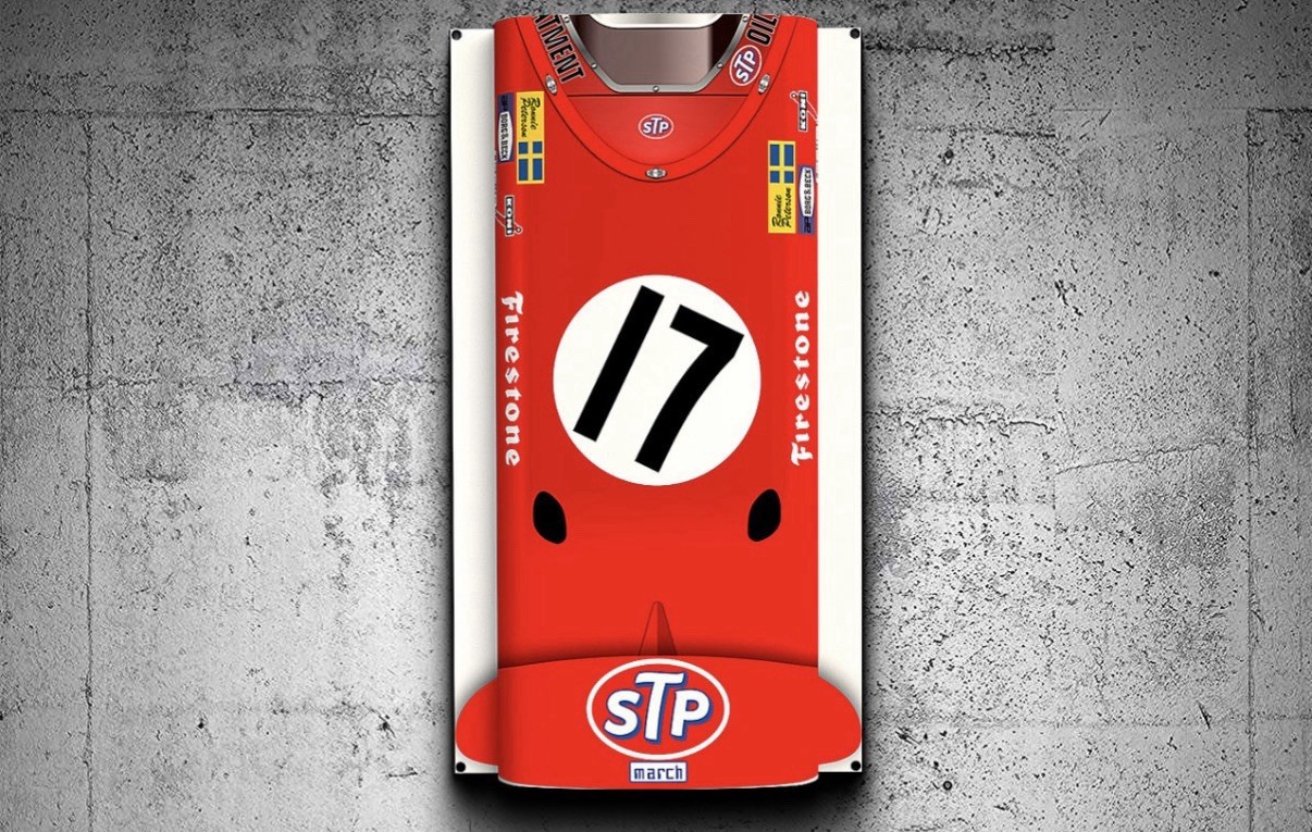 WOW1 Ronnie Peterson 1971 March 711 Monza Race Car nose Style Sign WOW1 Ronnie Peterson 1971 March 711 Monza Race Car nose Style Sign